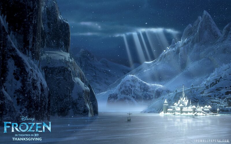 Ice Castle in Mountains — Blue, Dramatic, Night