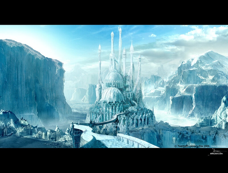 Ice Castle in Mountains — Blue