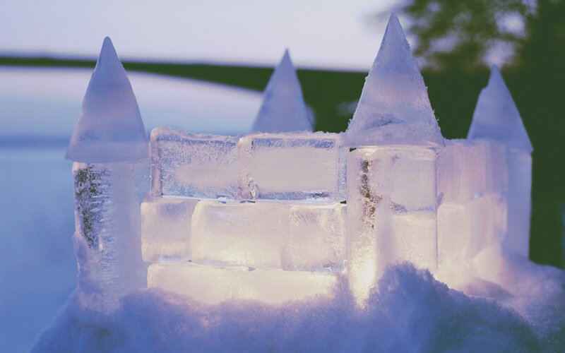Ice Castle in Snow
