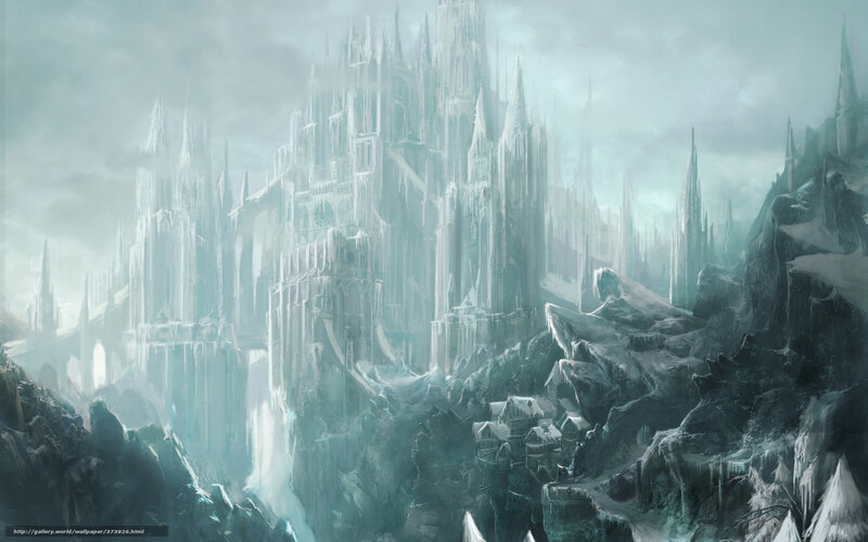 ice castle on a cliff