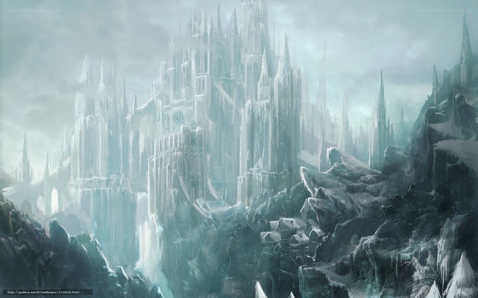 ice castle on a cliff