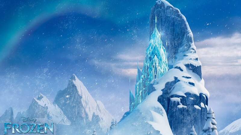 Ice Castle on Mountain — Blue, Cold, Serene
