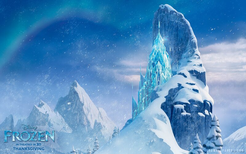 Ice Castle on Mountain — Blue, Serene