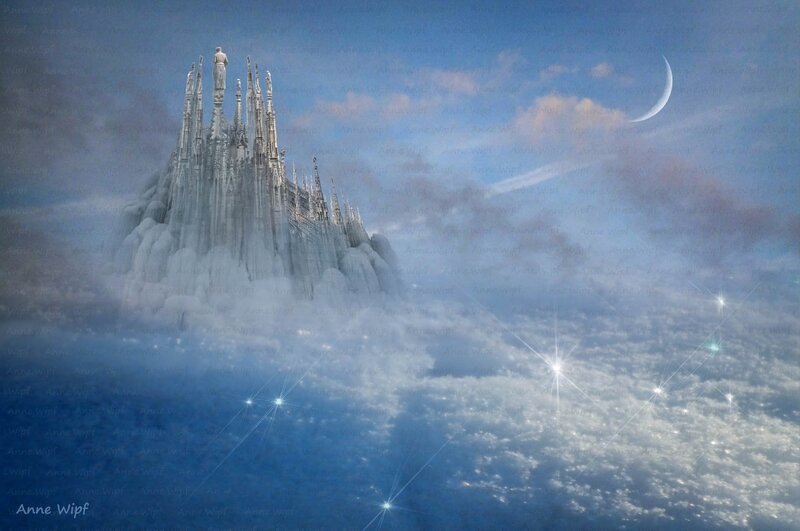 Ice Cathedral in Clouds