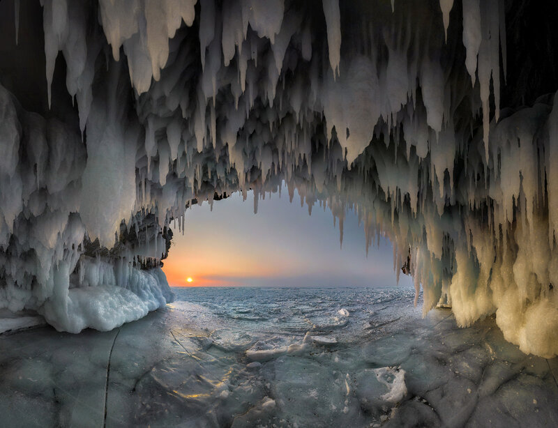 Ice Cave Entrance — White