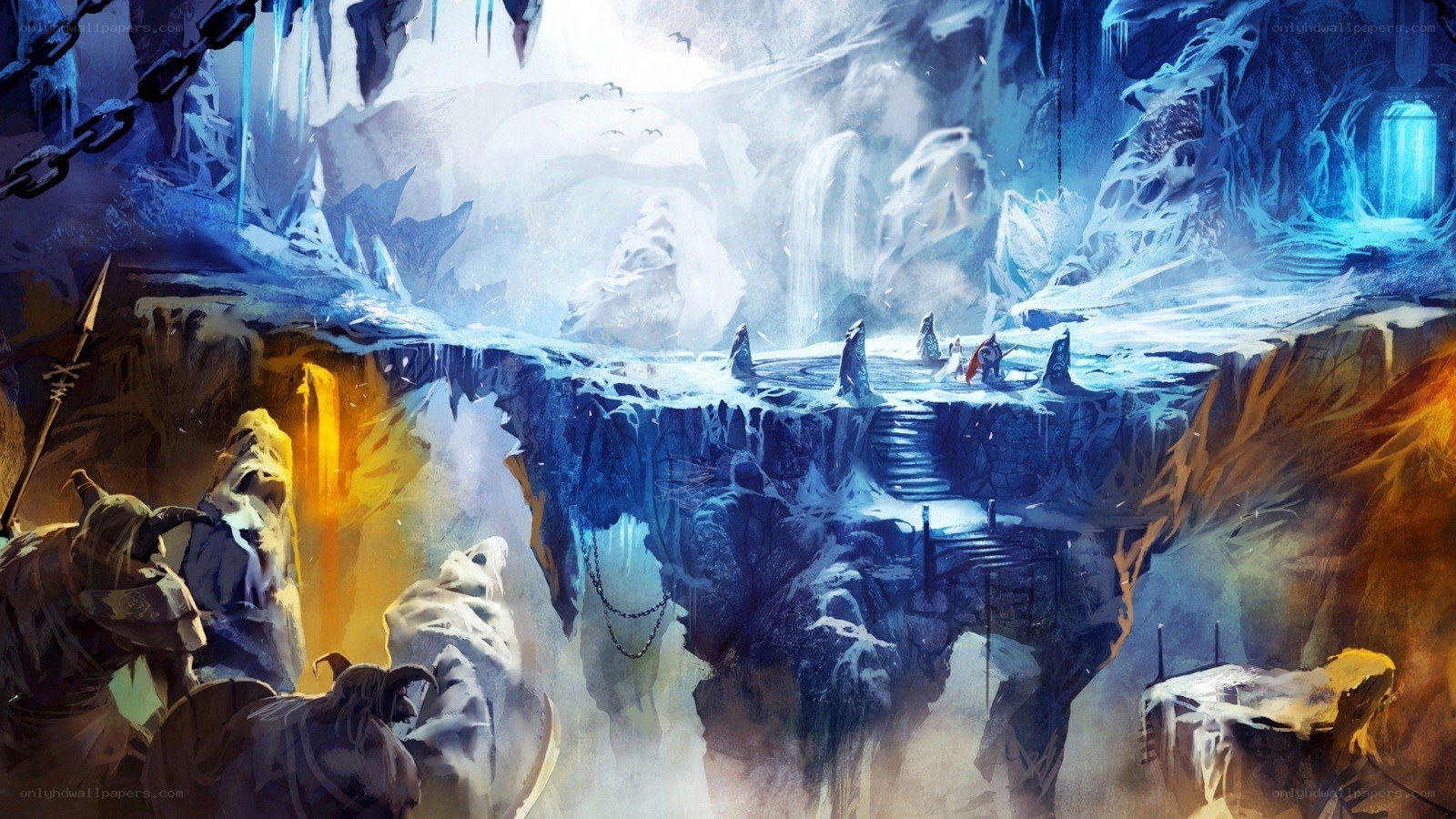 Ice cave fantasy landscape