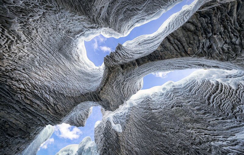 Ice Cave Formations — White