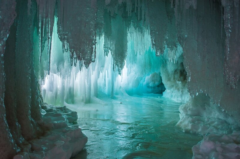 Ice Cave Interior — Blue, Cold, Photograph