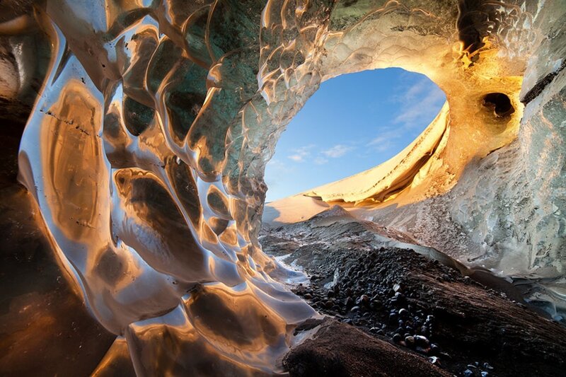 Ice Cave Interior — Blue, Dramatic, Afternoon