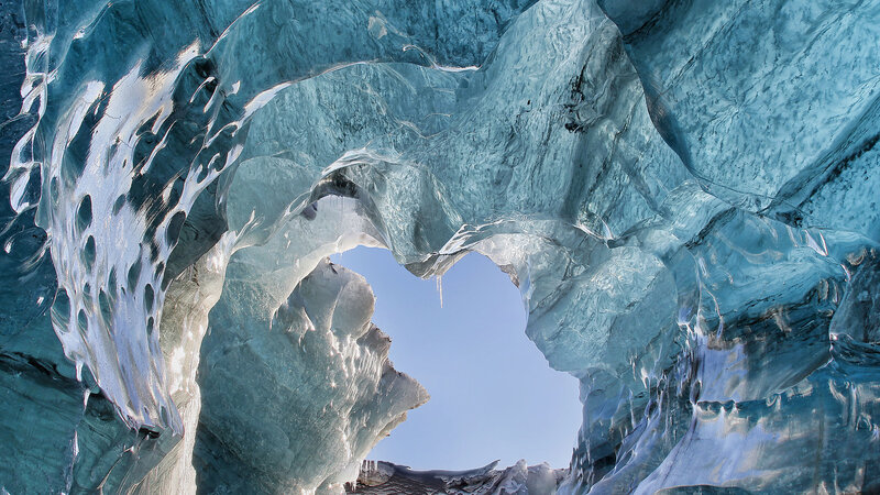 Ice Cave Interior — Blue, Serene, Afternoon