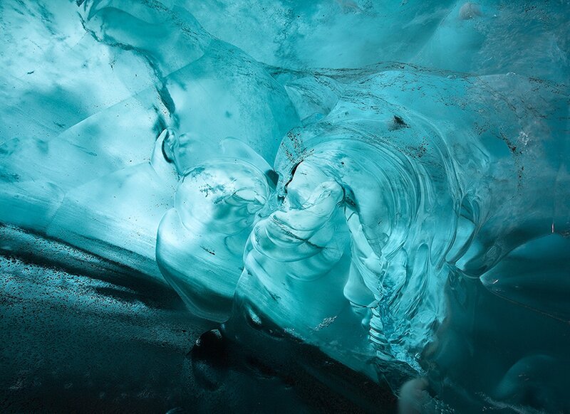 Ice Cave Interior — Blue, Serene, Photograph