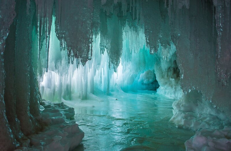 Ice Cave Interior — Blue, Serene, Winter