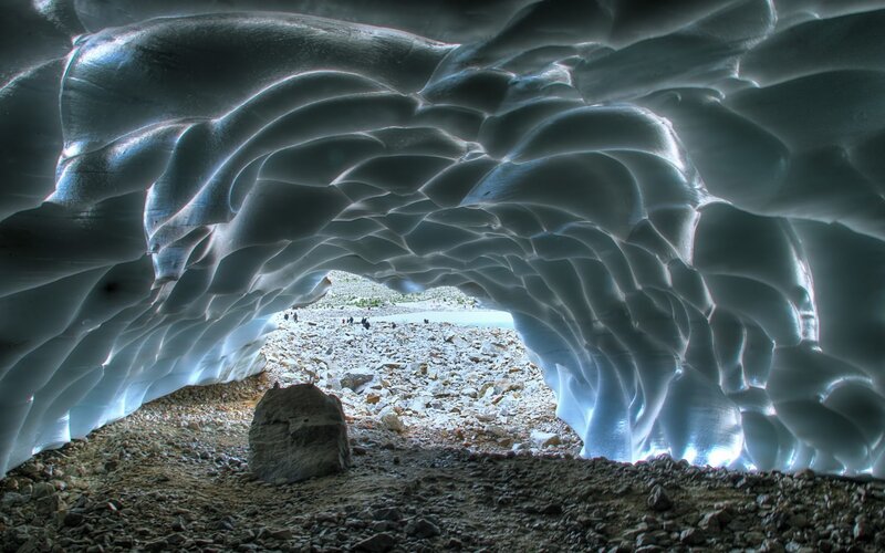 Ice cave interior view