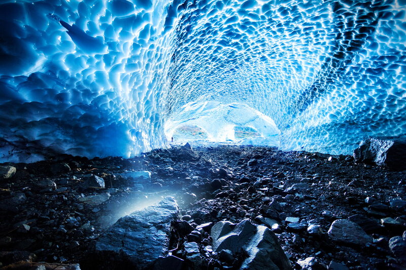 Ice Cave Tunnel — Blue, Dramatic