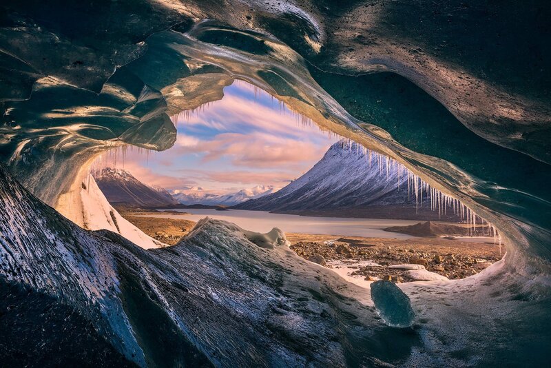 Ice Cave View — Blue, Serene