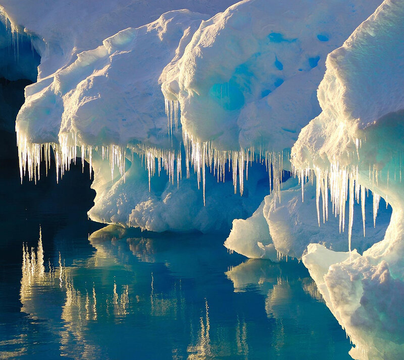 Ice Cave with Icicles — Blue