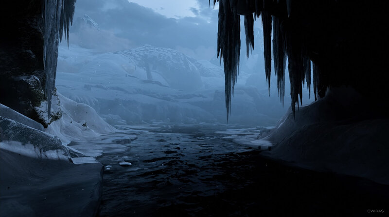 Ice Cave with River