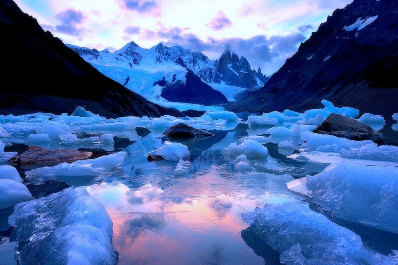 Ice Chunks in Glacial Lake