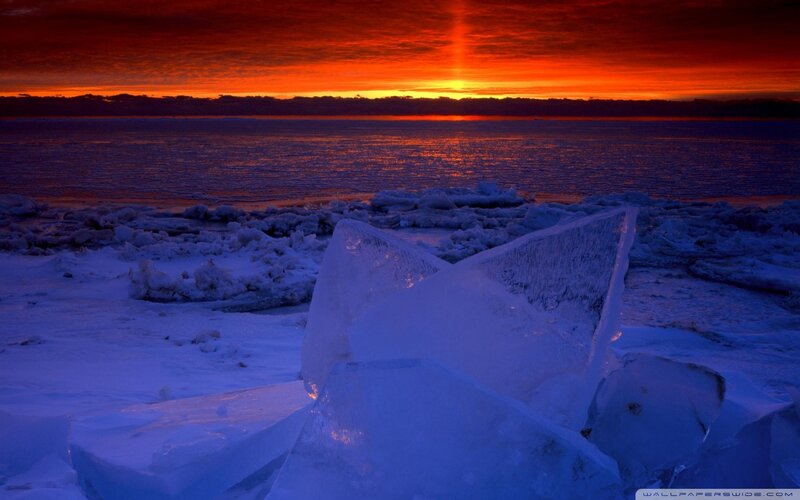 Ice Chunks on Shore