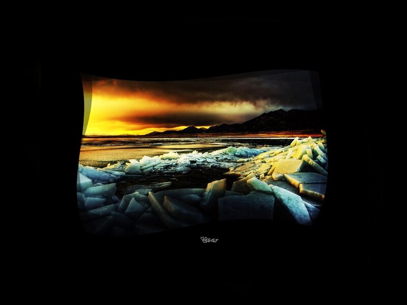 Ice Chunks on Shore — Yellow