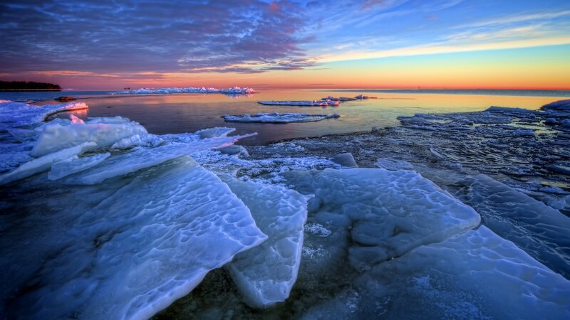 Ice Chunks on Shoreline