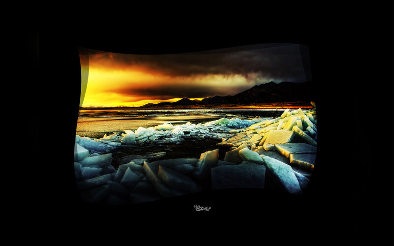 Ice Chunks on Shoreline — Yellow