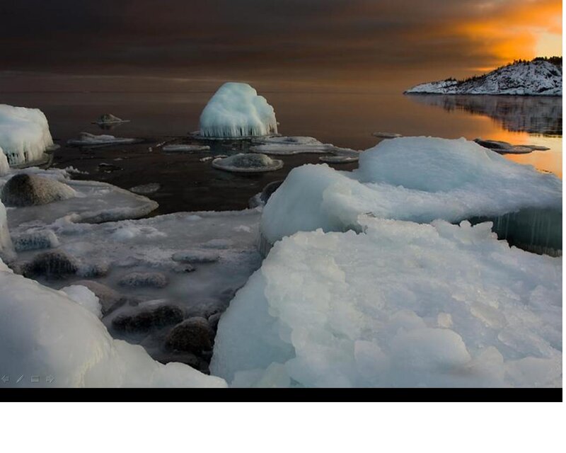 Ice Chunks on Water