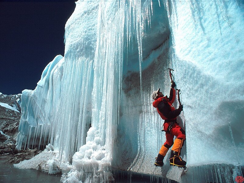 Ice climber on a glacier