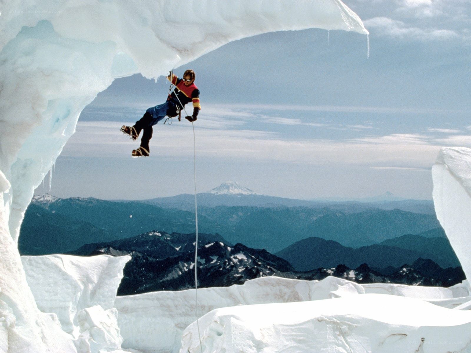 Ice climber on a glacier