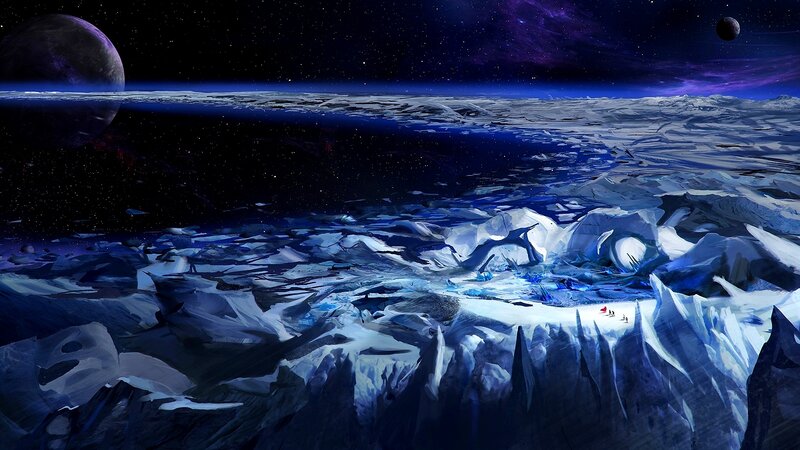 Ice-covered Alien Landscape — Blue