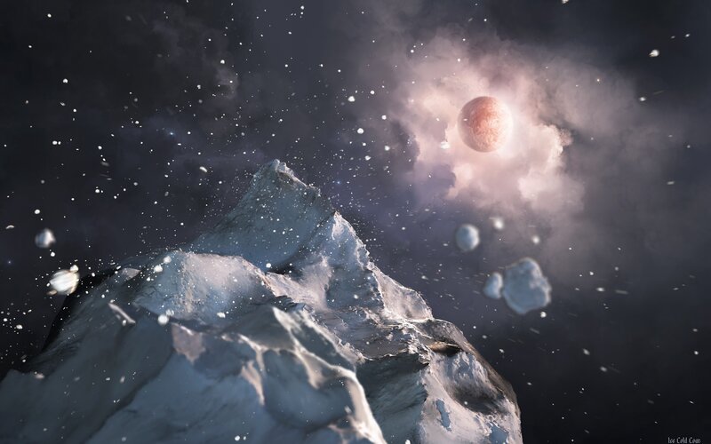 Ice-covered Asteroid