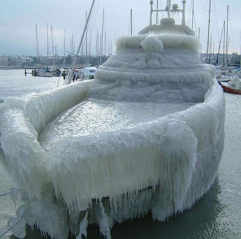 Ice-covered Boat