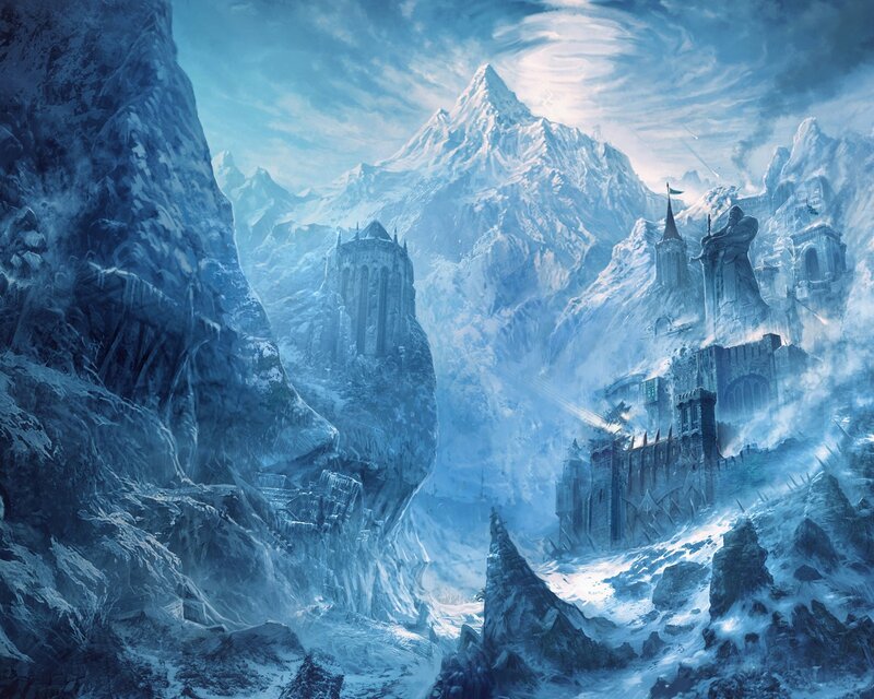 Ice-covered Castle — Blue, Dramatic, Winter