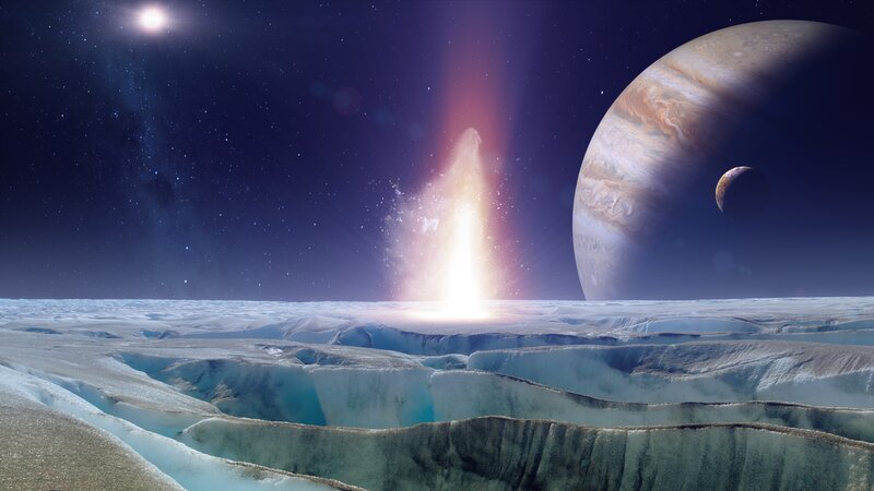 Ice-covered Moon Surface — Blue