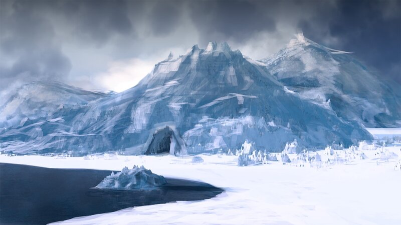 Ice-covered Mountains — White, Dramatic