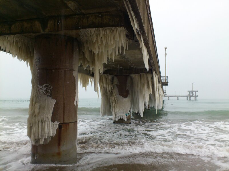 Ice-covered Pier
