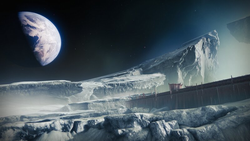 Ice-covered Planet Surface — White
