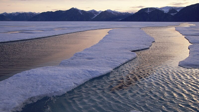 Ice-covered River — White