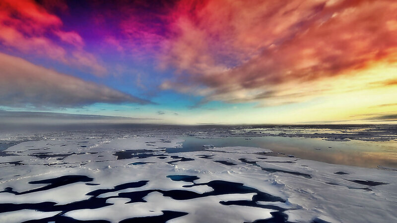 Ice-covered Sea — Red