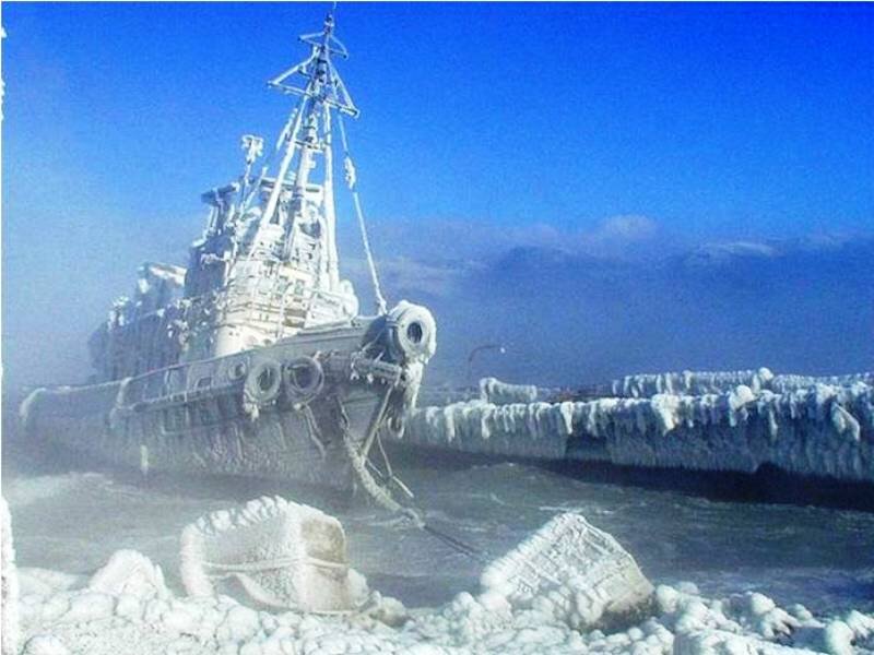 Ice-covered Ship