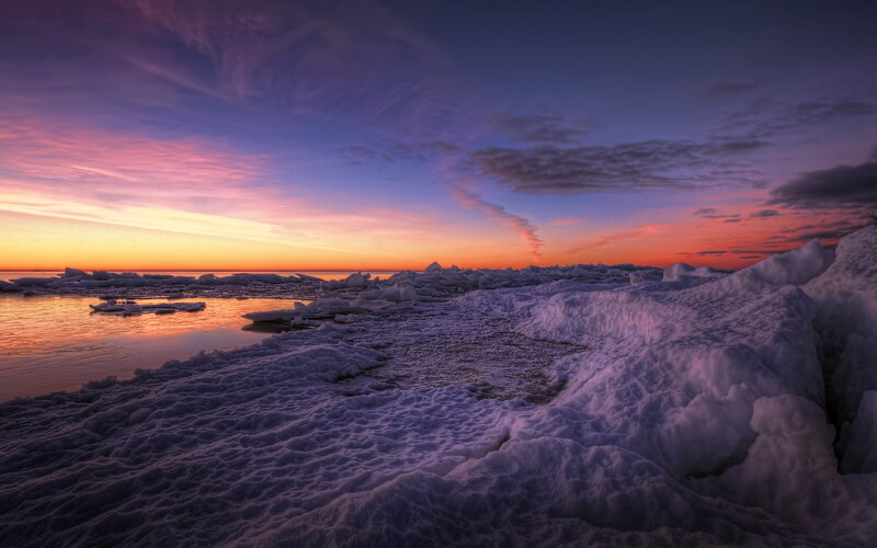 Ice-covered Shoreline — Purple