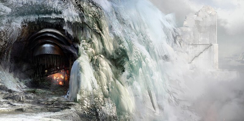 Ice-covered Tunnel Entrance
