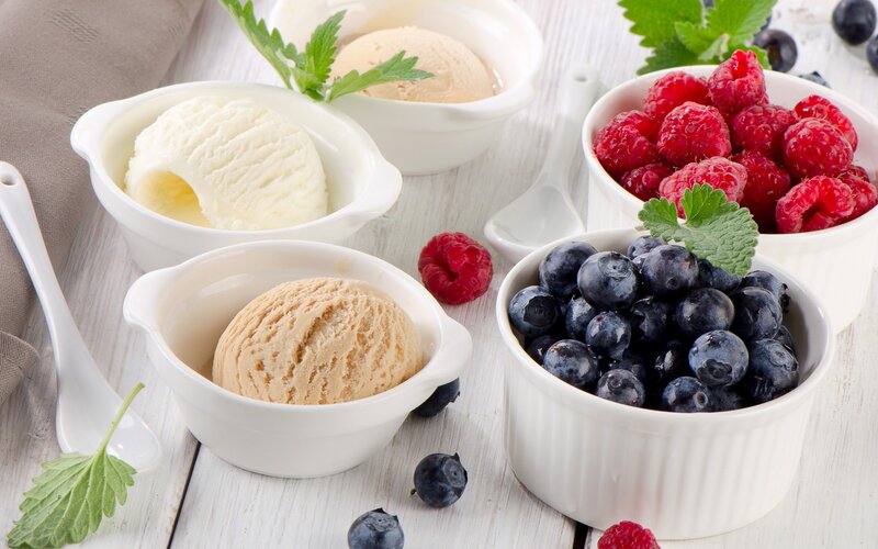 Ice Cream and Berries