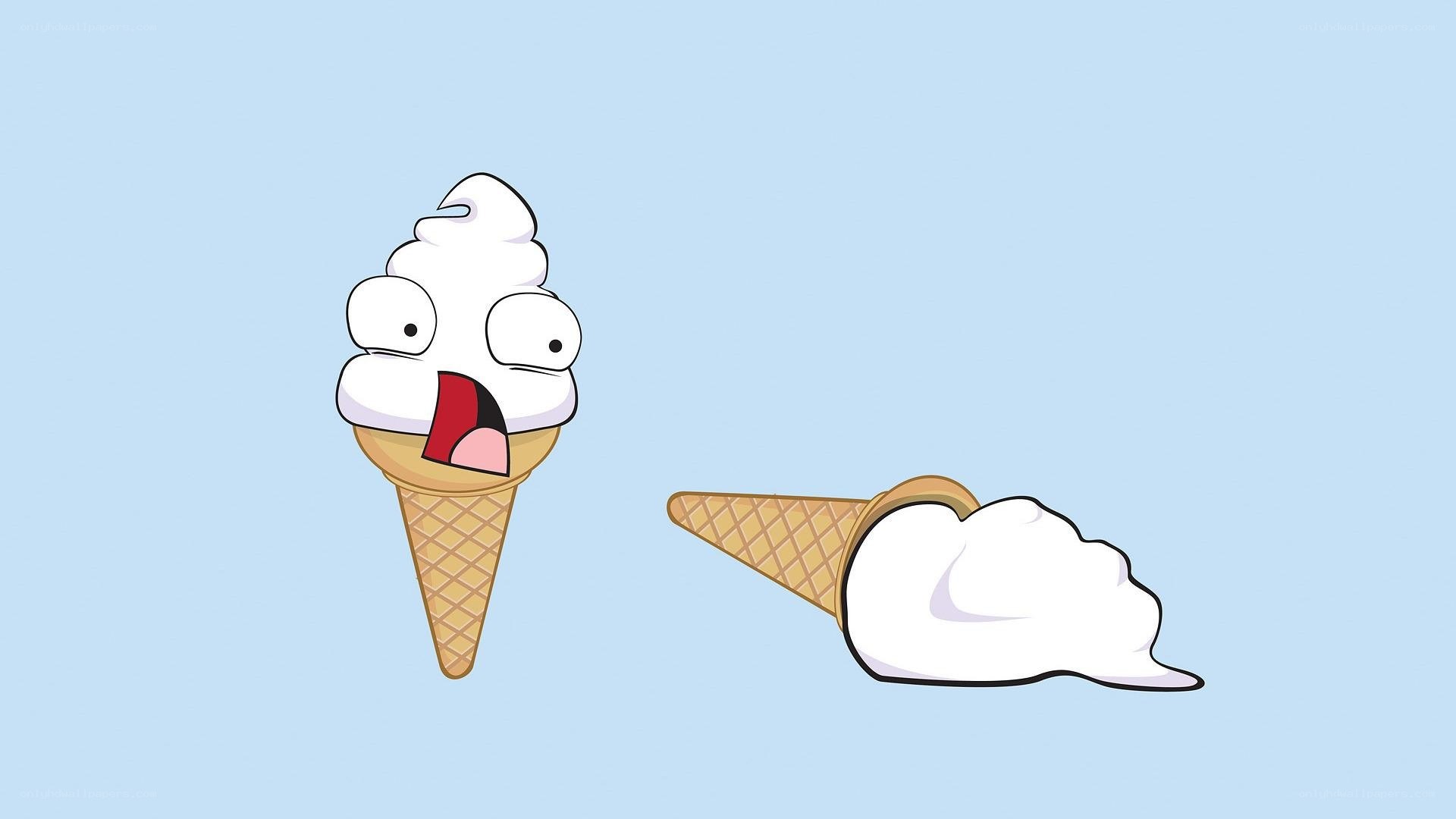 Ice cream characters in distress