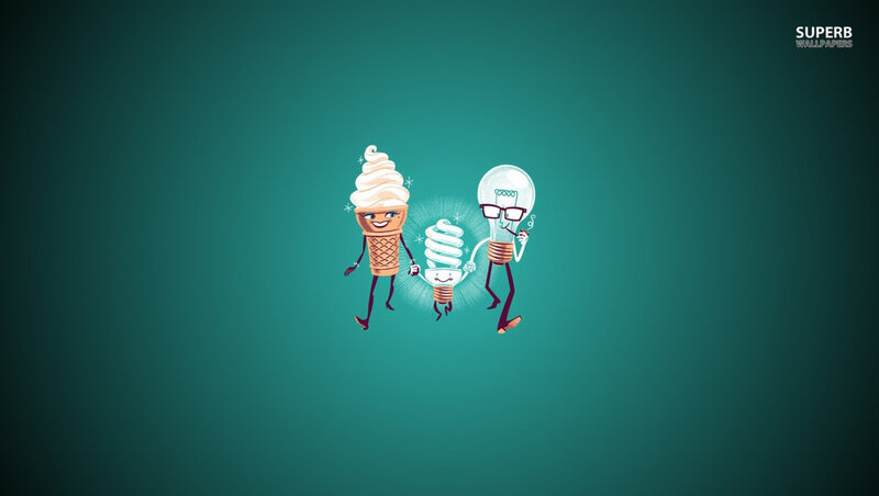 Ice Cream Cone and Light Bulbs