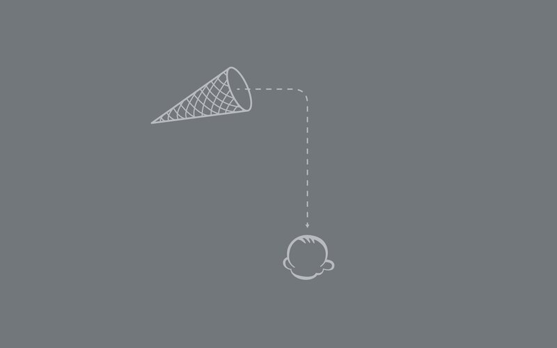 ice cream cone falling
