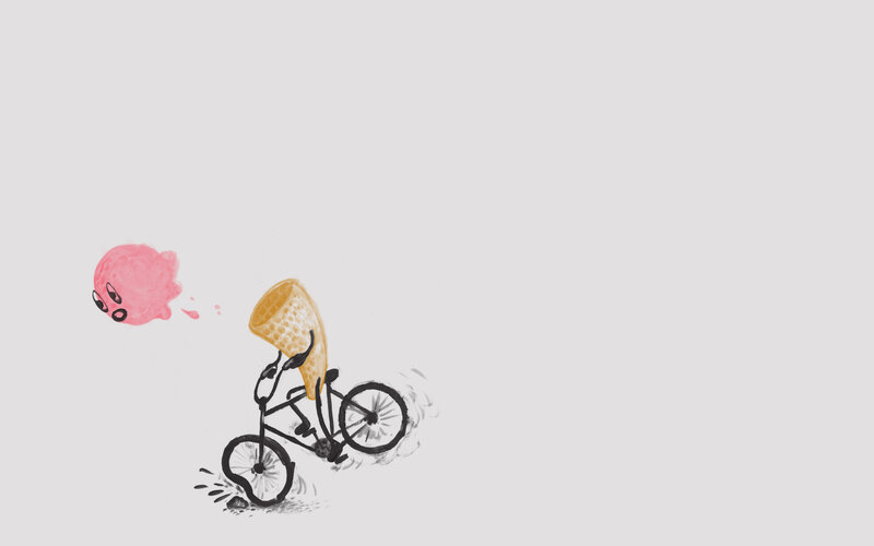 ice cream cone on a bike