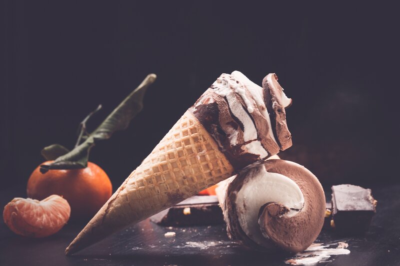 Ice Cream Cone with Fruit