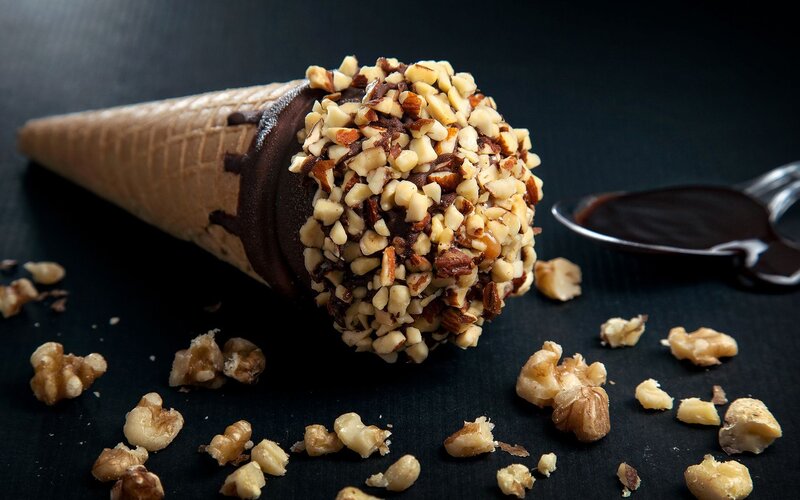 Ice Cream Cone with Nuts