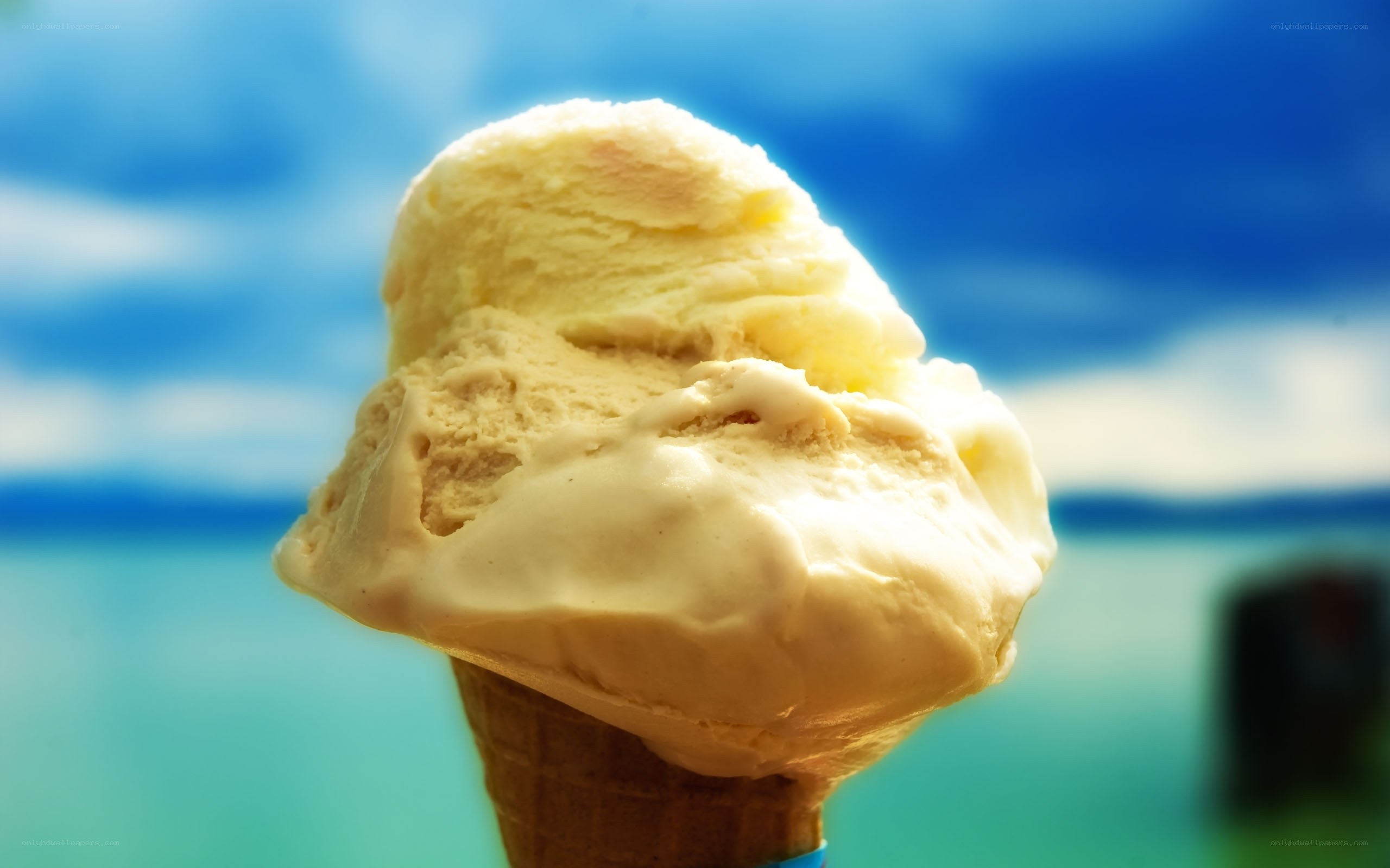 ice cream cone with sea view